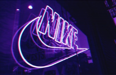 neon purple nike logo