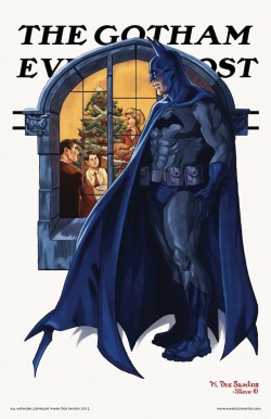 batcavebasement:  What if Norman Rockwell illustrated scenes of Gotham City life? 