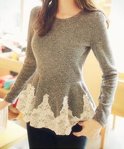 tbdressfashion:lace t-shirt=$12.69