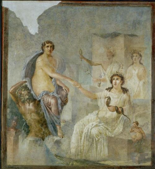 famousartthroughhistory:Fresco from ekklesiasterion, with Io arriving in Canopus, Temple of Isis, Po