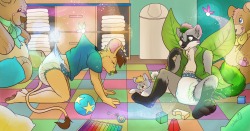 dailydiaperfur:  Magical Playdate! Art by