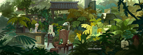 nkim-illustrates: Matcha Fox - Greenhouse Shop