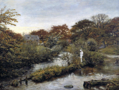 artist-millais:Flowing to the River, 1871, John Everett MillaisMedium: oil,canvas