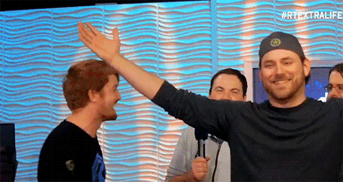 roosterhunter: Host Kiss!! Gavin Free’s donation is what got us this blessed kiss!!