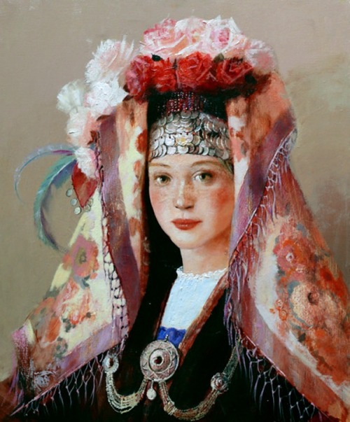 sabahzora:Paintings of Bulgarian women by Snezhana Slavova