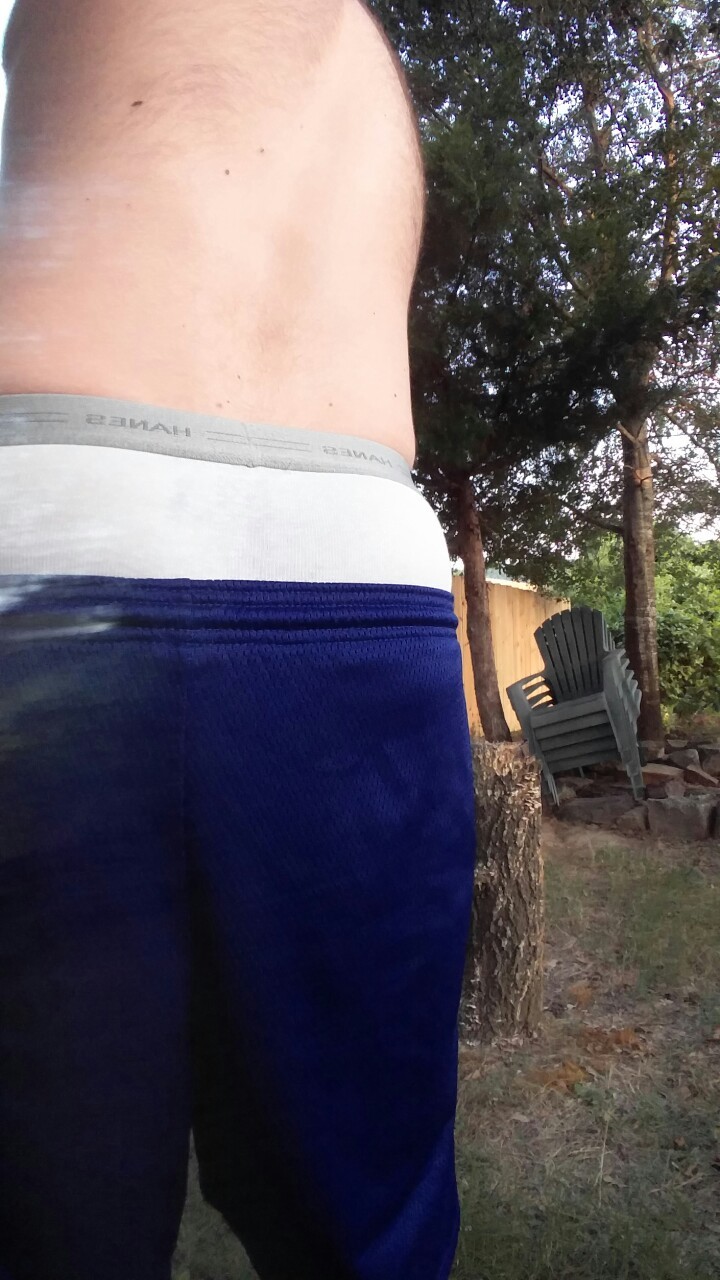 allthingsunderwear11:  Out in the back yard 
