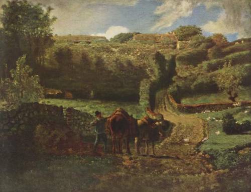 Manor farm Cousin in Greville, 1855, Jean-Francois MilletMedium: oil,canvas