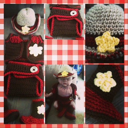 Jasper’s #cowboy set! #handmade #crochet