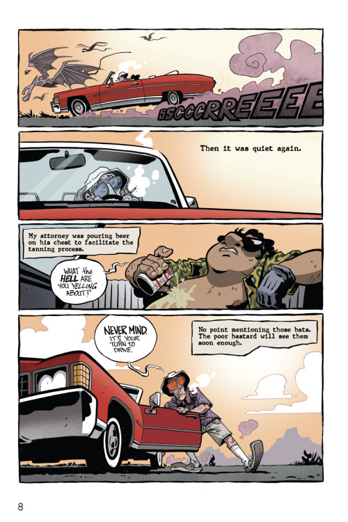 comixology:  Hunter S. Thompson’s Fear and Loathing in Las VegasIn proud partnership with the Hunter S. Thompson Estate, Top Shelf Productions is pleased to announce Fear and Loathing in Las Vegas, a delightfully bonkers graphic novel by Eisner-nominated