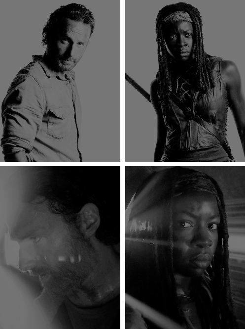 paul-monroes:Rick Grimes  and Michonne +   promotional images. [Carol and Daryl]