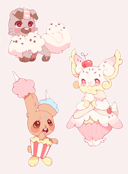 dianthus-alpinus: rockruffy road, audino berry   cake, and carnival buneary adorable! &lt;3