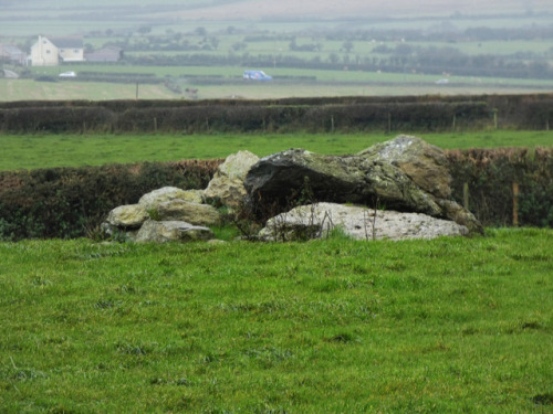 Hendrefor Burial Chamber, Anglesey, North Wales, 25.10.17. These badly damaged piles are all that re