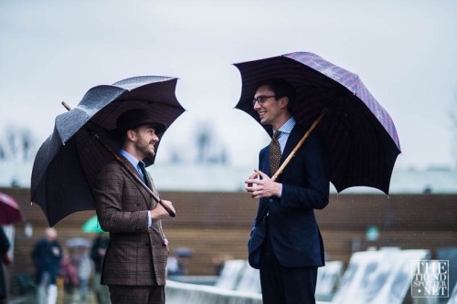menstyled:  (via pitti-moda) A gentleman is always prepared for what the world or weather throws at 
