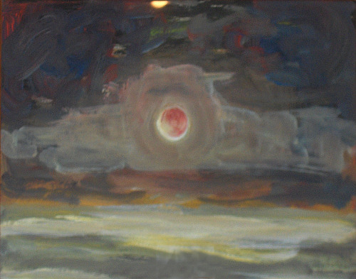 Gustaaf Sorel Belgian  1905-1981- Sunset over the North Sea   Oil painting on panel (28 x 40 cm)   P