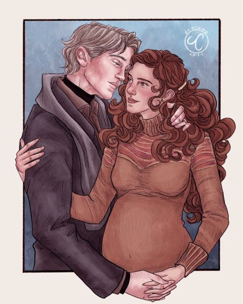 Expecting ❤️ . Winter themed Dramione. #dramione #dracomalfoy #hermionegranger #winteroutfit #preg