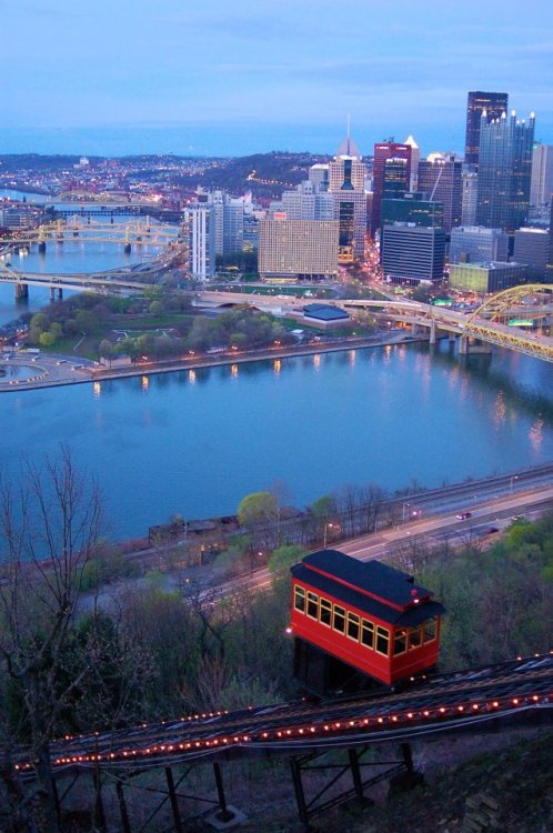 The Duquesne Incline was originally built in 1877 to carry cargo up Pittsburgh’s Mt. Washingto