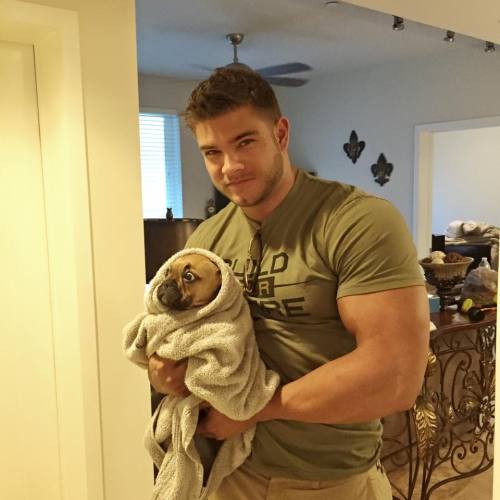 genesis950:  Hot guys & their dogs   Male Models and dogs