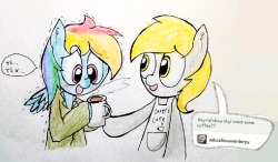 ask-rainbowshy-plz:  Ah…derpy?? (I used to watch and draw south park, and twig(tweek X craig)is not my favorite but coffee makes me to drew them :P)  X3