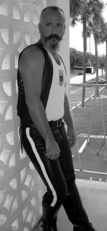 July 17, 2009.  The pants were a gift from my cub.  They were his first pair of leather pa