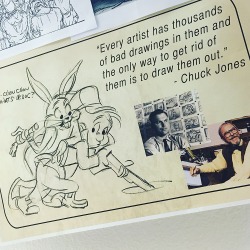 the-amandasaurus:  directedbychuckjones:  mauricioabril:  I made this years ago and taped it above my drawing table to remind me that not every drawing I make is going to be good and that’s ok. Remember that for every good drawing you see, especially