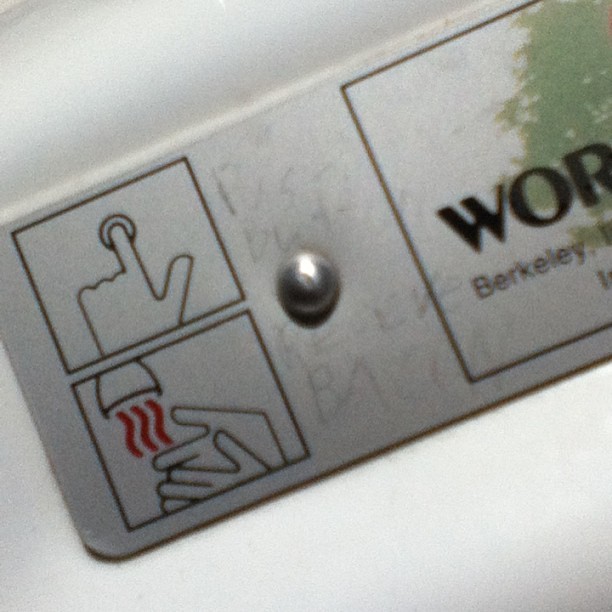 Idk if you can see it, but somebody wrote &ldquo;Push Button, Receive Bacob&rdquo;