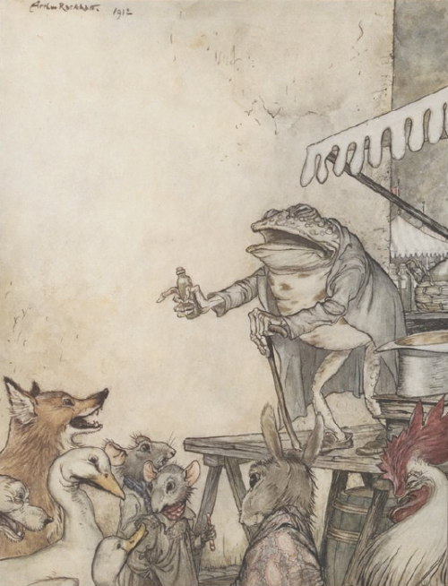 Arthur Rackham, illustration Aesop&rsquo;s Fables, 1913. Hachette, Paris. The complete book online v