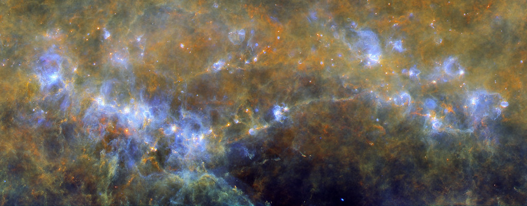 Star formation on filaments in RCW106 by europeanspaceagency
