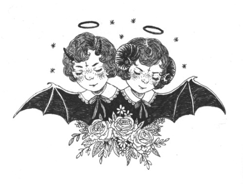 inktober day 8: demonic cherubs?instagram | twitter