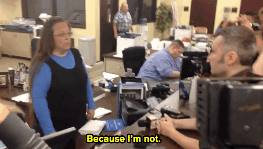jacks-cold-sweat:  micdotcom:   Kentucky clerk continues to ignore the Supreme Court’s