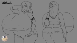 samuelsmithuniverse:  Heyo everyone :3 we are close to 1.9K followers, so 2K isn’t too far either, therefore I am preparing a new OC for that occasion: Vesma the tsun goth girl, whose fat is only going to all the right places :3 Colored version will