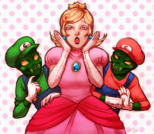 kitkaloid:green pink red and a gamer girl made me draw it