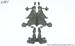 inkblotoftheday-blog:  Inkblot #281Instructions: Tell me what you see.-Enjoy