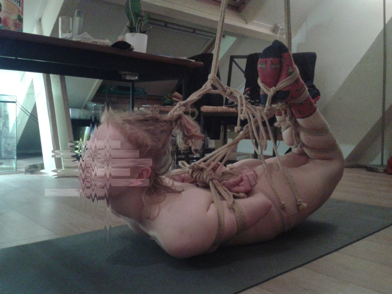 lupinum:  Hurrdurrhairrbondage - Awesome night - bunny: Lupinum, rigger: NotOnTumblr
