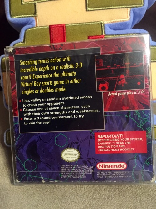 isquirtmilkfrommyeye:Mario’s Tennis is the most common game on the Virtual Boy because it was a pack