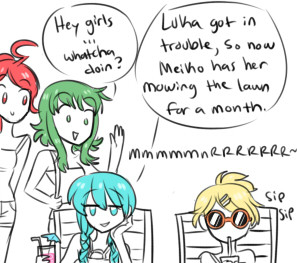                   (small note: gumi is missing her sunglasses in some panels whoops)