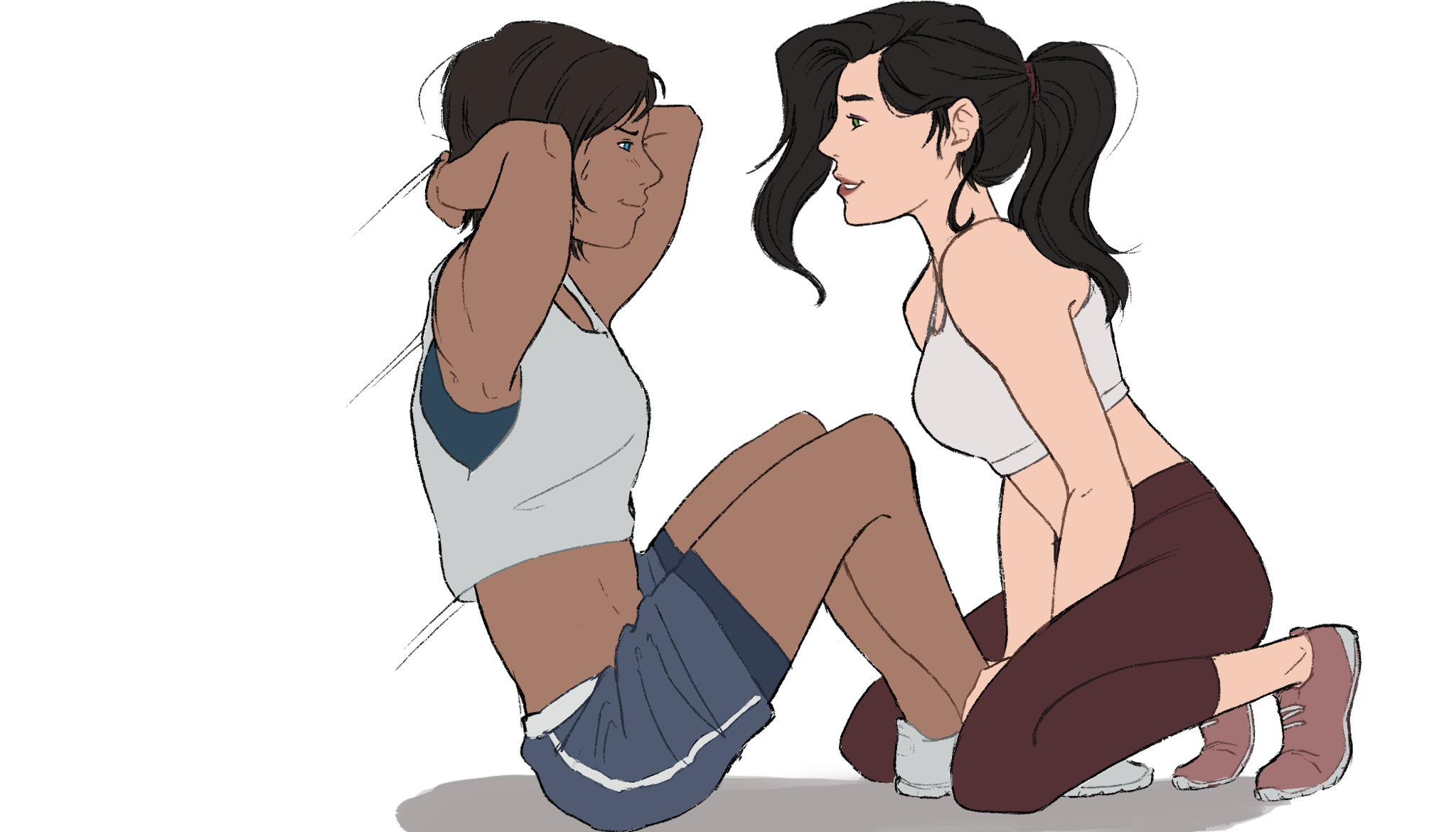persnickety-doodles:Gym besties 💕Thought about going back to a gym, buuuuuut I drew this instead 😂