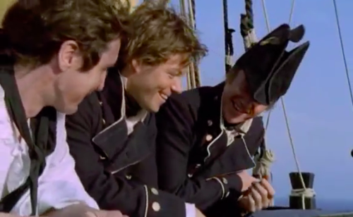 hornblowershitposts:♫ three bros, chilling in the fo’c’sle, watching Hornblower shower &