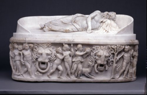 records-of-fortune: Marble Sarcophagus. Imperial Roman. 3rd Century AD. This child’s sarcophag