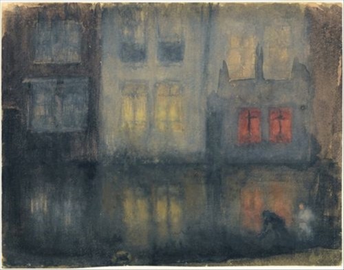 Nocturne Black and Red Back Canal Holland - James McNeill Whistler, 1883-84 Watercolor on paper, 8.6