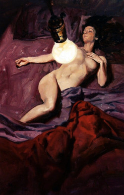 bellsofsaintclements:“So nude, so dead” by American artist Gregory Manchess (*1955).