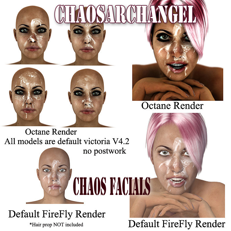 Included  are 1 base texture, 7 cum covered facial textures, BONUS 2 back cum  covered