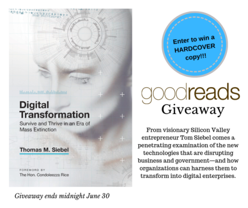 ENTER TO WIN A HARDCOVER COPY of DIGITAL TRANSFORMATION: SURVIVE AND THRIVE IN AN ERA OF MASS EXTINC