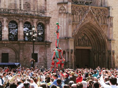 A muixeranga in Algemesí, Valencian Country.Muixeranga is a Valencian tradition where a group