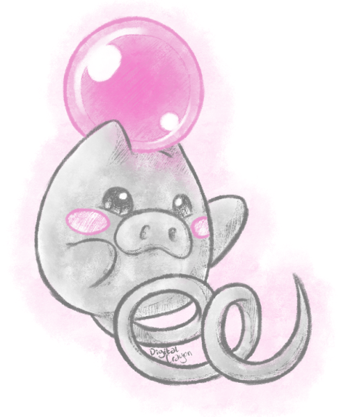snapshotnimbus:  Doodling pokemon tonight. #325 Spoink 