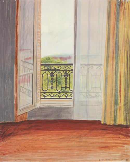 huariqueje: Window, Grand Hotel, Vittel  -   David Hockney , 1970 British, b.1937- Lithogr