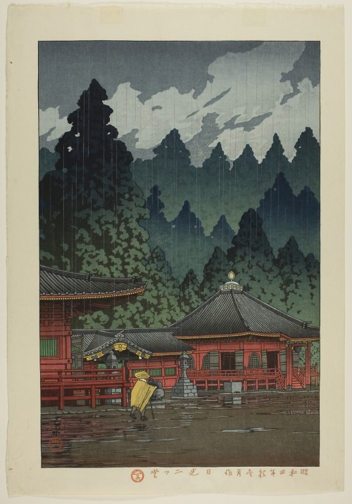 aic-asian:Futatsu Hall, Nikko (Nikko Futatsudo), Kawase Hasui, 1929, Art Institute of Chicago: Asian