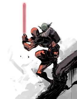 imthenic:  Deadpool and Yoda by Michael O’Hare