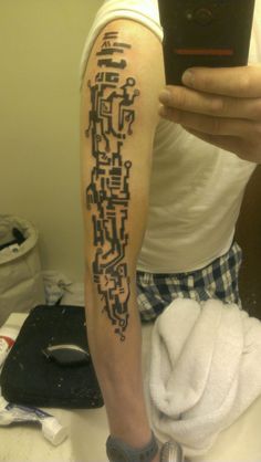 alittlepieceofuniverse:Futuristic, cyber and circuit tattoos IICheck out my another
