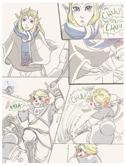 laveerie:  oh that Zelda, she’s so nice… I have no idea why Link has a scarf in HW but since I just caught a terrible cold, I decided to make up my own silly reason also I probably won’t get to play HW for a really long time :C I don’t even have