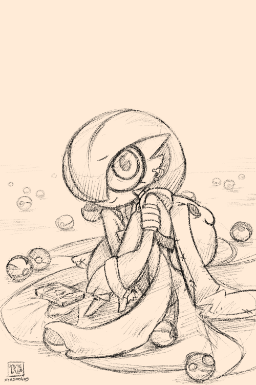 Little Klepto. Lilly sketch. A reminder to myself that I have a gardevoir. If you like my work and w